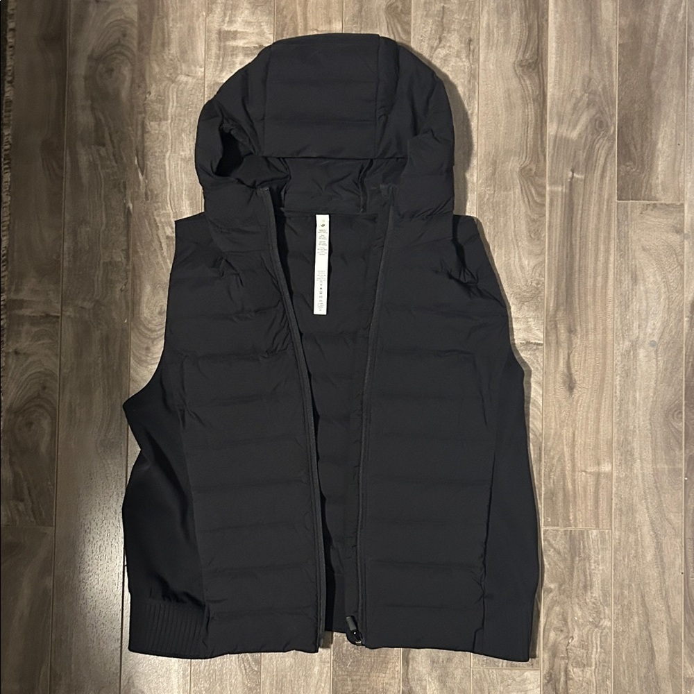 Lululemon Black Hooded light Puffer Vest